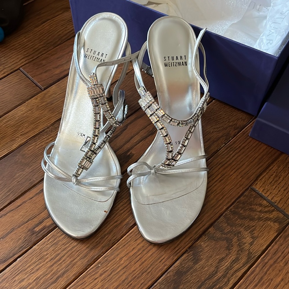 Stuart weitzman silver heels
